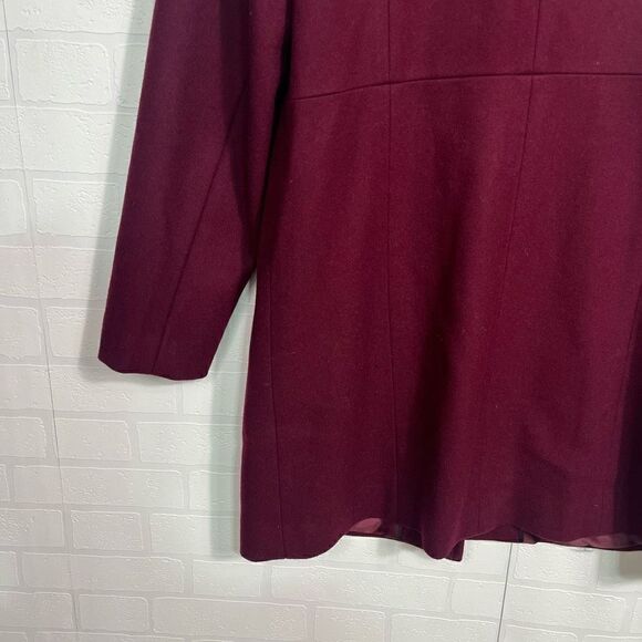 Lands End Womens Pea Coat size 8 Wool Blend Wine Red - Picture 9 of 15
